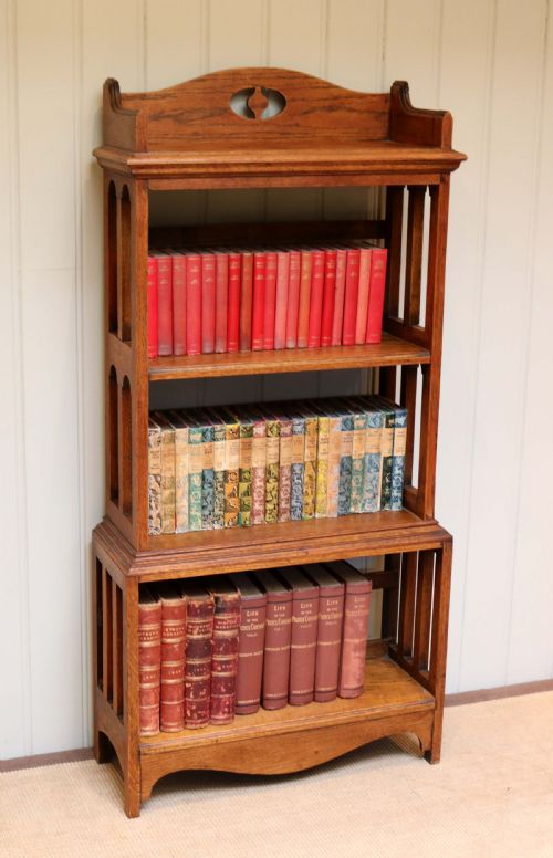Arts and Crafts Open Oak Bookcase