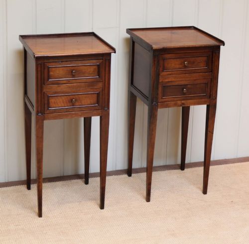 French Cherrywood Bedside Cabinets