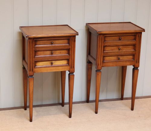 Pair of Cherry Wood Bedside Cabinets