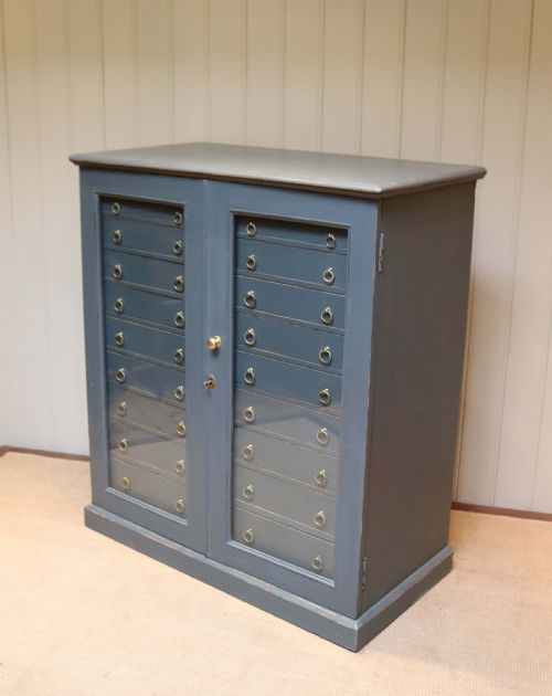 Large Painted Pine Collectors Chest