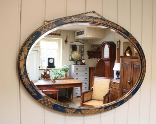 fig 1. Blue Oval Chinoiserie Wall Mirror
