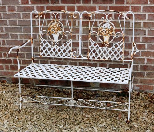 Rustic French Metal Garden Bench