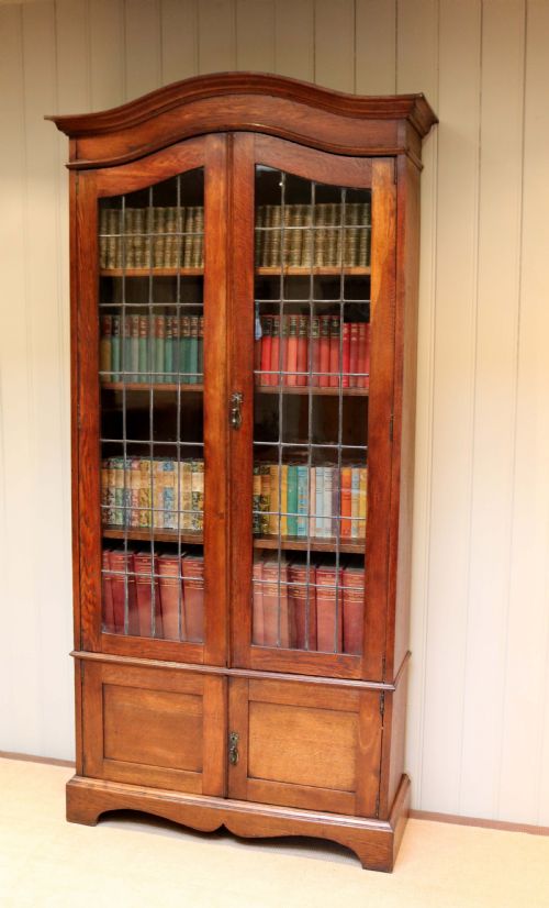 Solid Oak Cabinet Bookcase