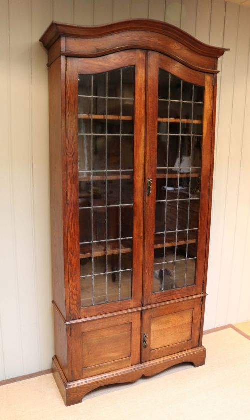 fig 1. Solid Oak Cabinet Bookcase