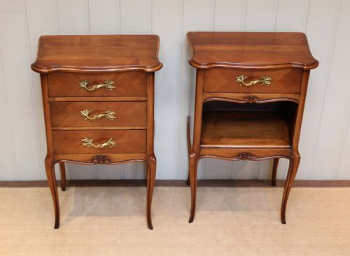 fig 1. Pair Of Cherrywood Bedside Cabinets