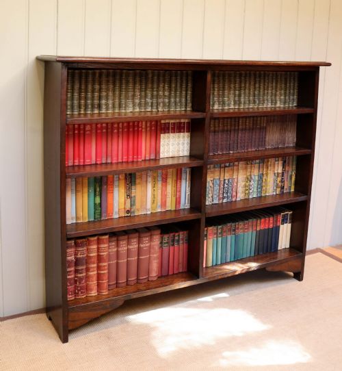 Oak Double Front Open Bookcase