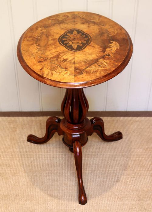 fig 1. Victorian Walnut Inlaid Oval Tilt Top Table