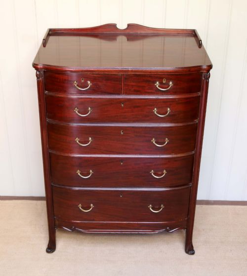 Edwardian Mahogany Bow Front Chest of Drawers