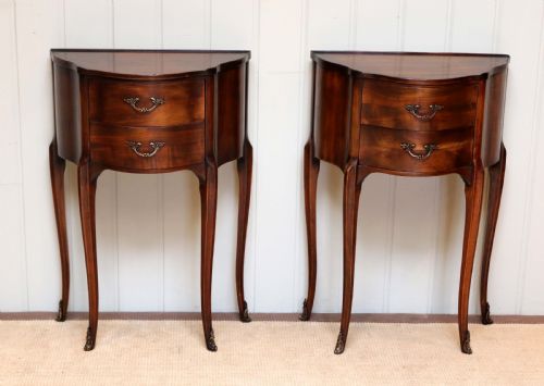 Pair of French Cherry Wood Bedside Cabinets