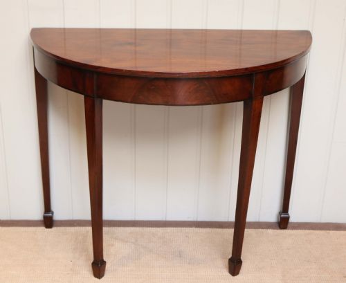 Edwardian Mahogany Demi Lune Table
