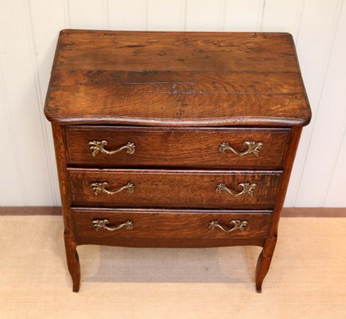 fig 1. Small Proportioned Rustic Oak Chest Of Drawers