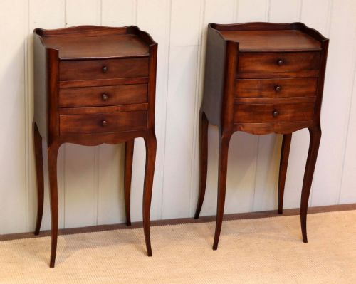 Pair of French Cherry Wood Bedside Cabinets