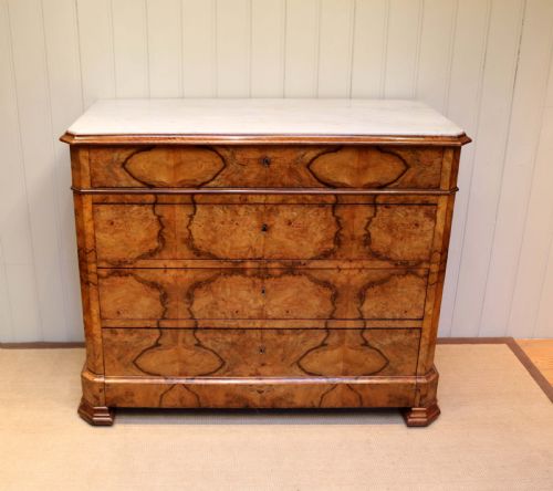 fig 1. French Walnut Marble Top Commode