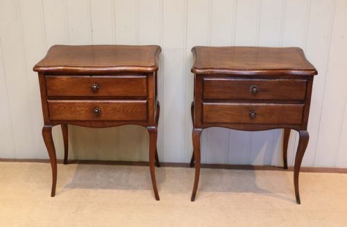 Pair of French Oak Bedside Cabinets