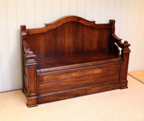 fig 1. Late 19th Century French Cherry Wood Bench