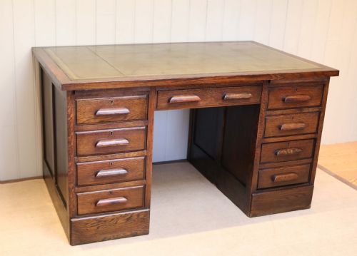 Large Oak Pedestal Desk
