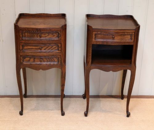 Pair of French Oak Bedside Cabinets