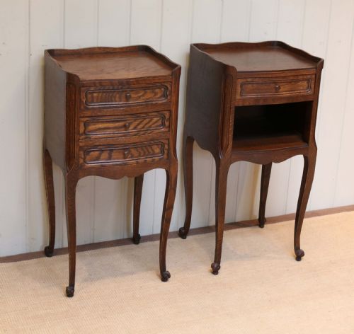 fig 1. Pair Of French Oak Bedside Cabinets