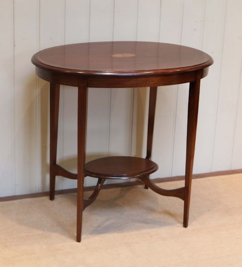 fig 1. Edwardian Oval Inlaid Mahogany Table