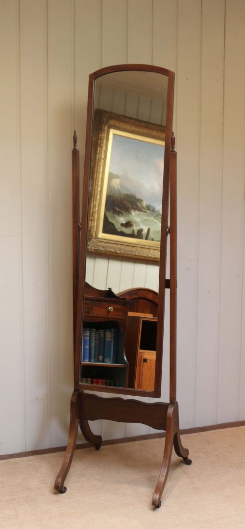 1920s Mahogany Cheval Mirror