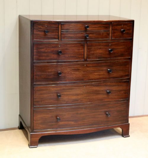 fig 1. Mahogany Bow Front Chest Of Drawers