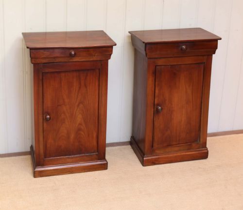 Pair of Rustic French Cherry Wood Bedside Cupboards