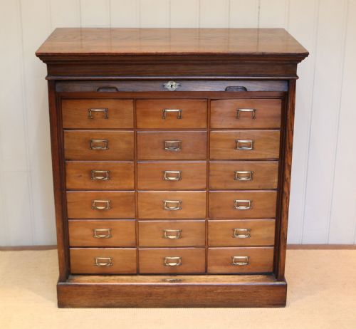 Oak Tambour Front Filing Cabinet