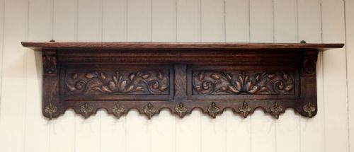 fig 1. French Solid Oak Carved Wall Shelf