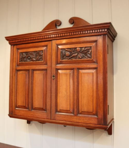 fig 1. Edwardian Walnut Two Door Wall Cabinet 