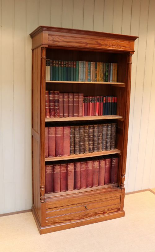 Tall Pitch Pine Open Bookcase