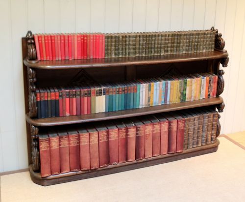 Solid Oak Carved Book Shelves