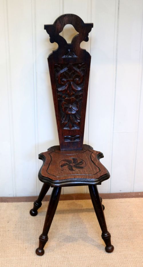 Solid Oak Spinning Chair