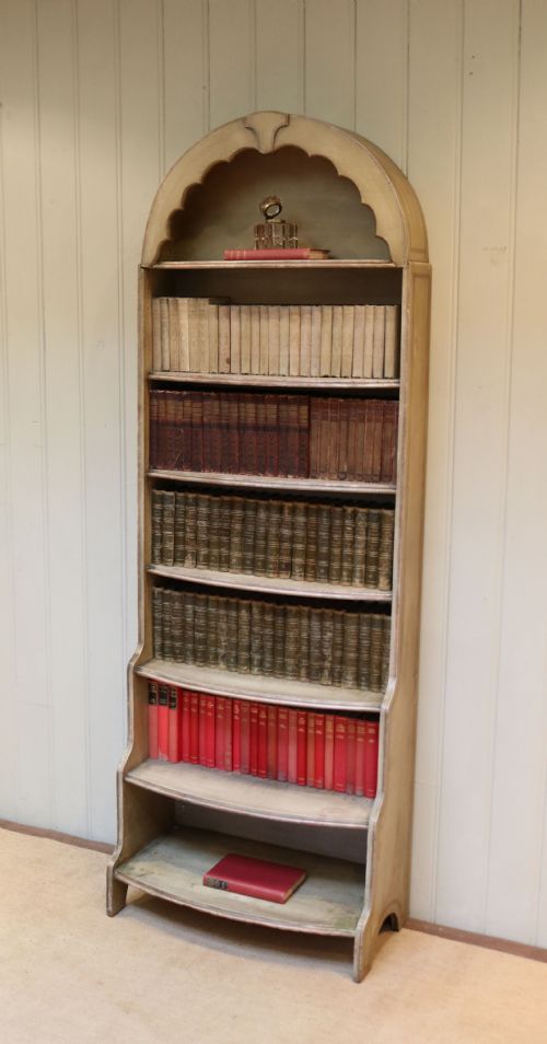 Arch Top Painted Open Bookcase