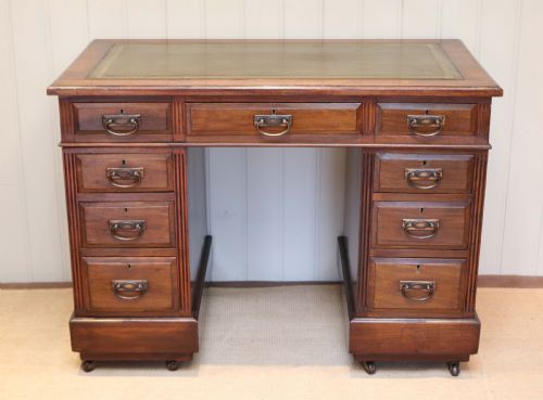 Small Proportioned Walnut Pedestal Desk