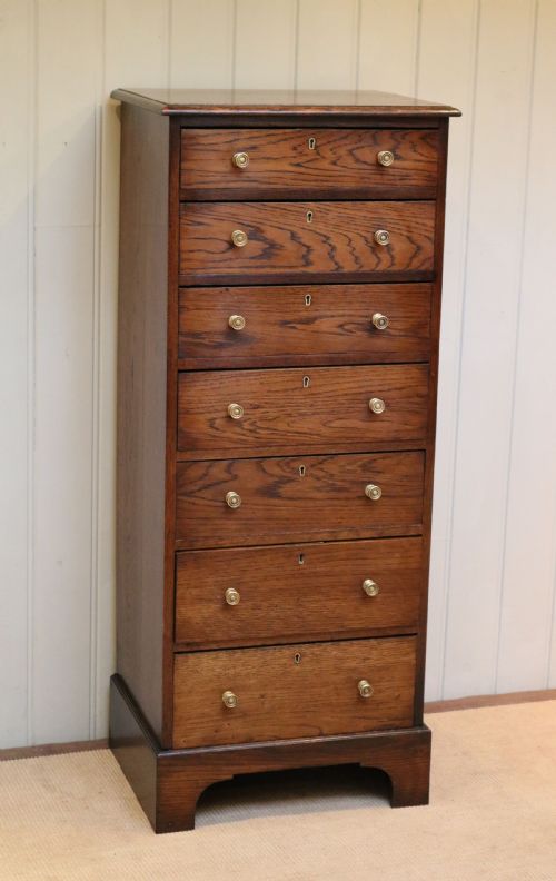 Tall Oak Chest of Drawers