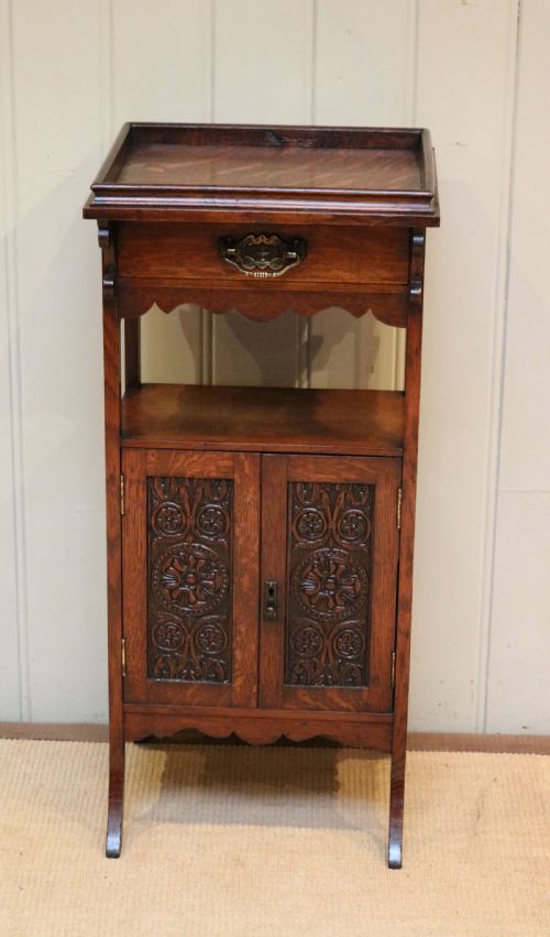 Edwardian Oak Smokers Cabinet