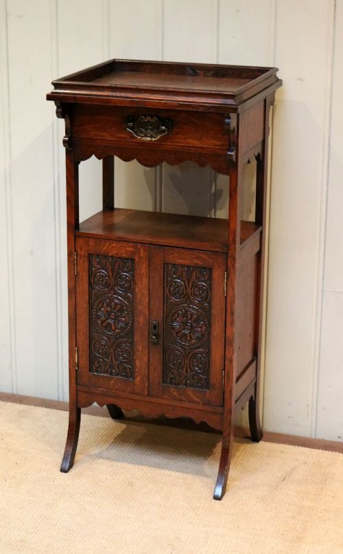 fig 1. Edwardian Oak Smokers Cabinet