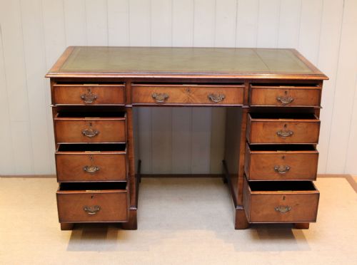 fig 1. Georgian Style Walnut Pedestal Desk