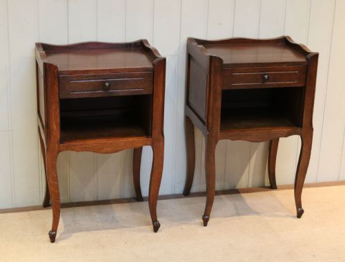 Pair of Dark Oak Bedside Cabinets