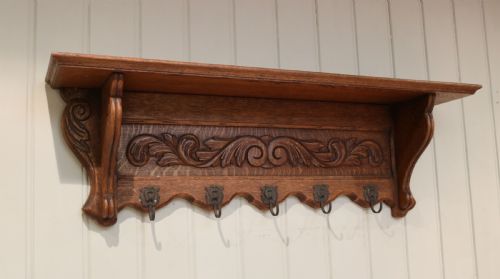 French Carved Oak Wall Shelf