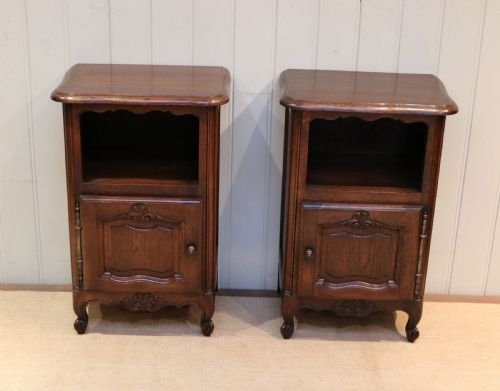 fig 1. Pair Of Oak Bedside Cabinets