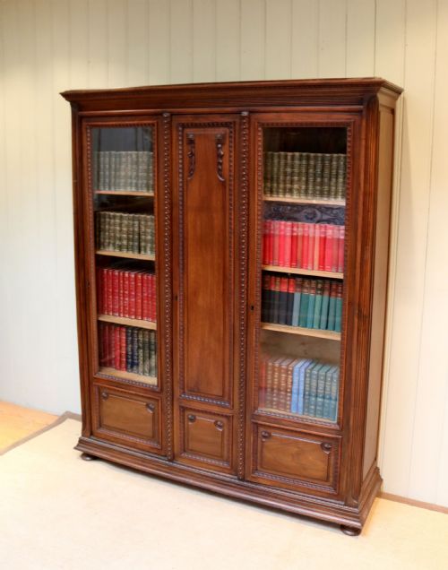 French Walnut Glazed Bookcase