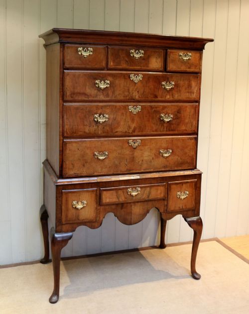 George I Walnut Chest on Stand