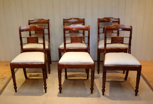 Set of Six Regency Mahogany Dining Chairs