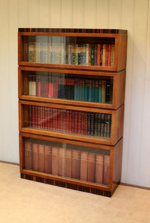 Art Deco Walnut and Coromandel Stacking Bookcase