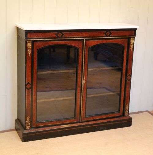 Victorian Amboyna and Ebonized Pier Cabinet