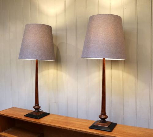 Pair of Oak Art Deco Lamp Bases