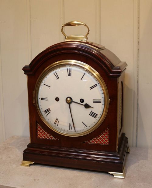 Mahogany Pad Top Fusee Bracket Clock (England, C. 1890)