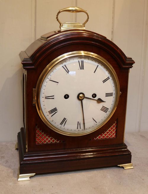 fig 1. Mahogany Pad Top Fusee Bracket Clock (England, c. 1890)