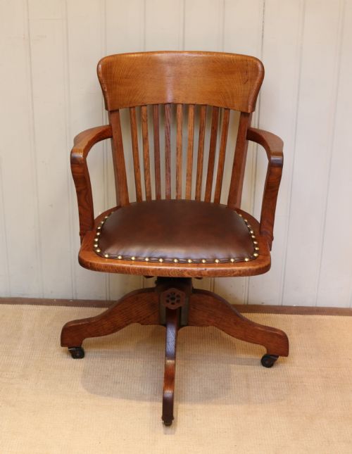 Solid Oak Revolving Office Chair